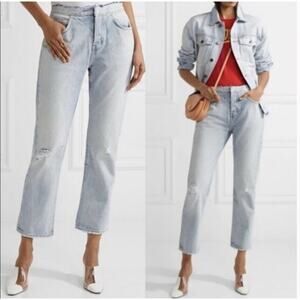 CURRENT ELLIOTT Original Straight Cut Off Waist Eureka High Waist Jeans SIZE 25